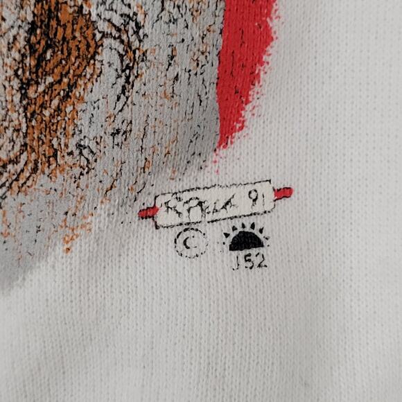 Vintage 90s Native-American Sweatshirt Womens Large 21x24 White - Picture 12 of 15